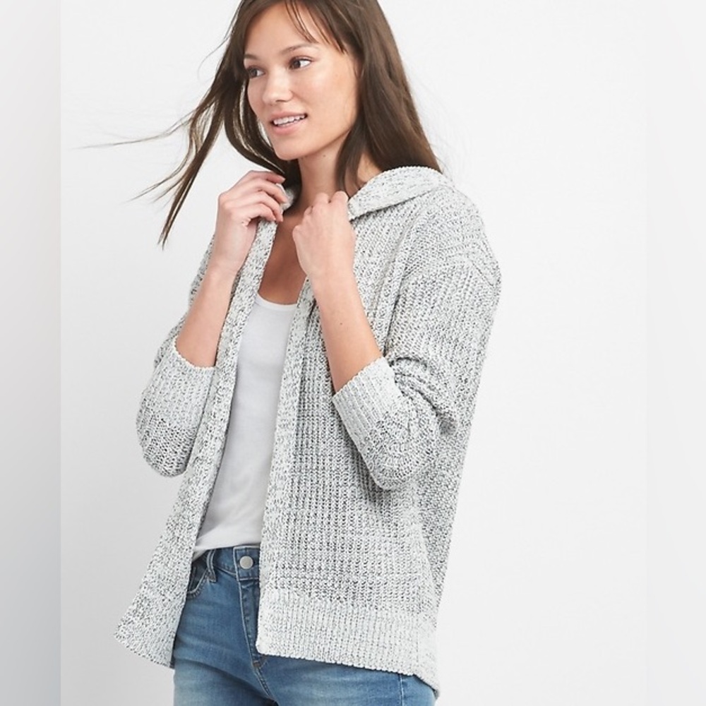 GAP Women's Open-Front Gray Wool Blend Rabbit Hair Knit Cardigan Sweater Sz M/L
